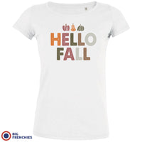 Hello Fall With Pumpkin Women's Organic Cotton Tee