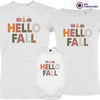 Hello Fall With Pumpkin Matching Organic Cotton Family Set (Set of 3)