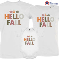 Hello Fall With Pumpkin Matching Organic Cotton Family Set (Set of 3)