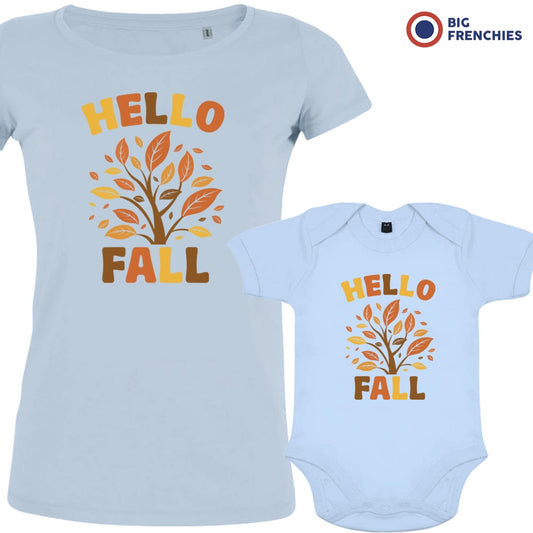 Hello Fall Mom and Child Organic Cotton family Set (Set of 2)