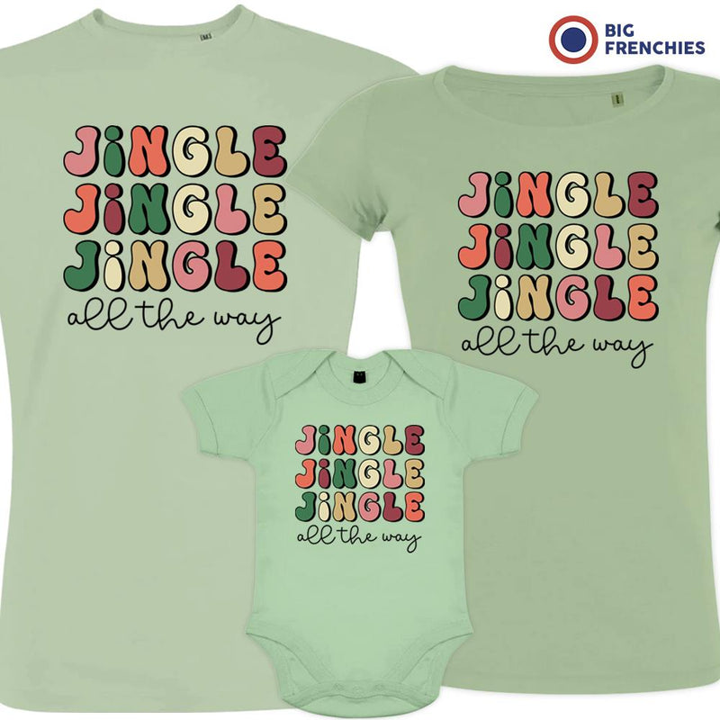 Jingle All The Way Christmas Matching Family Organic Tees (Set of 3)