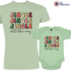 Jingle All The Way Christmas Dad and Child Organic Cotton family Set (Set of 2)