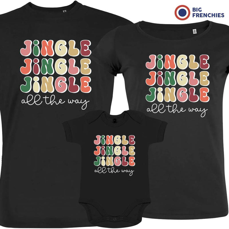 Jingle All The Way Christmas Matching Family Organic Tees (Set of 3)