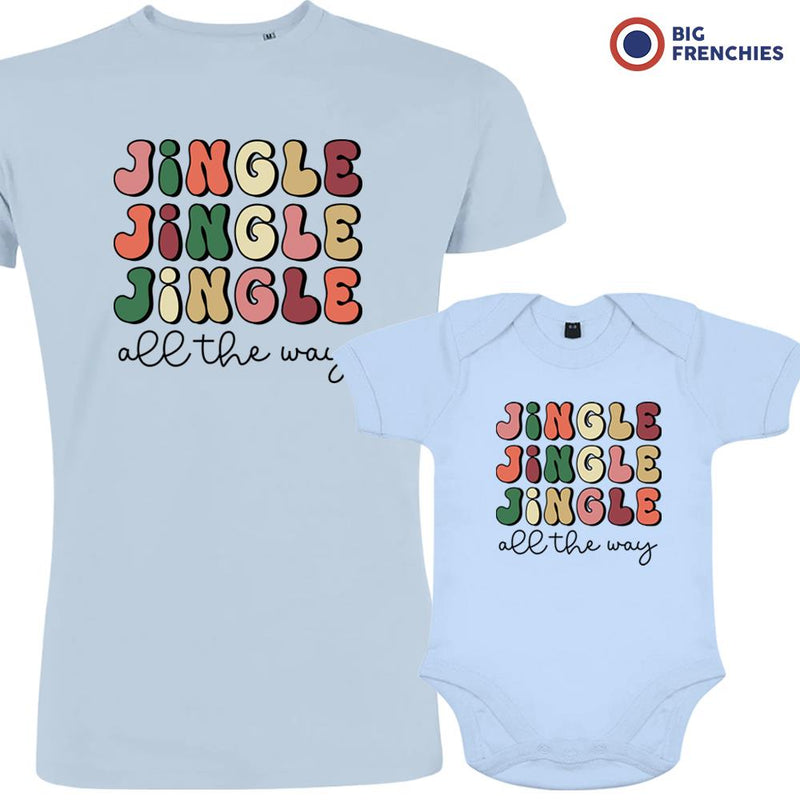 Jingle All The Way Christmas Dad and Child Organic Cotton family Set (Set of 2)