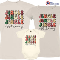 Jingle All The Way Christmas Matching Family Organic Tees (Set of 3)