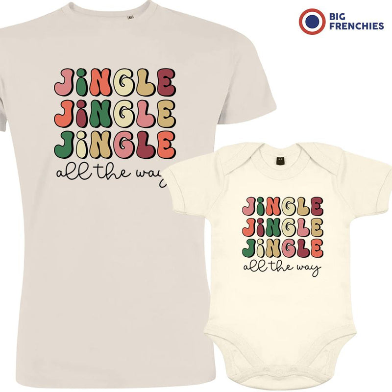 Jingle All The Way Christmas Dad and Child Organic Cotton family Set (Set of 2)