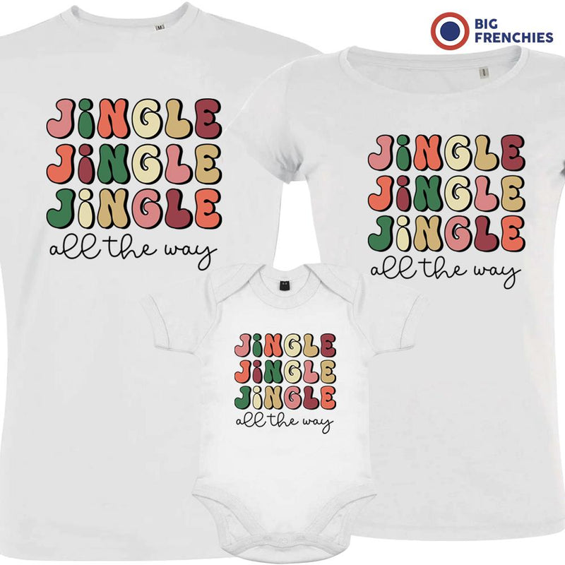 Jingle All The Way Christmas Matching Family Organic Tees (Set of 3)