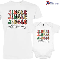 Jingle All The Way Christmas Dad and Child Organic Cotton family Set (Set of 2)