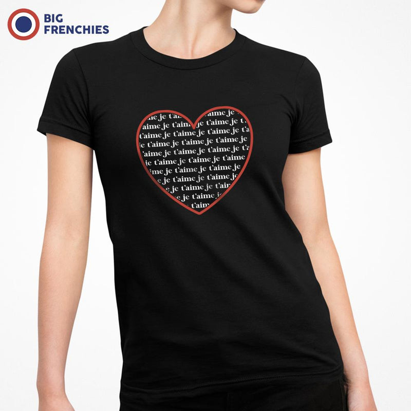 Je T'aime Heart Women's Organic Cotton Tee