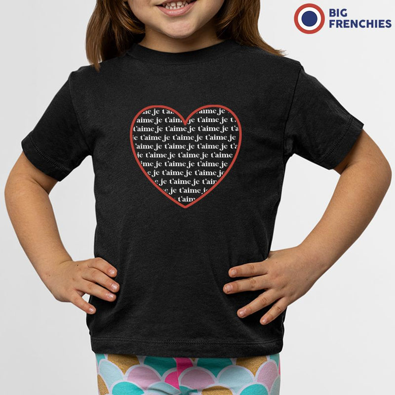 Je T'aime Heart Youth & Toddler Organic Cotton Tee