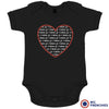 Je T'aime Heart Organic Baby Unisex Onesie