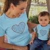 Je T'aime Heart Mom and Child Organic Cotton T-Shirts family Set (Set of 2)