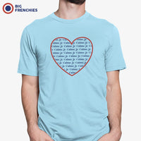 Je T'aime Heart Men's Organic Cotton Tee