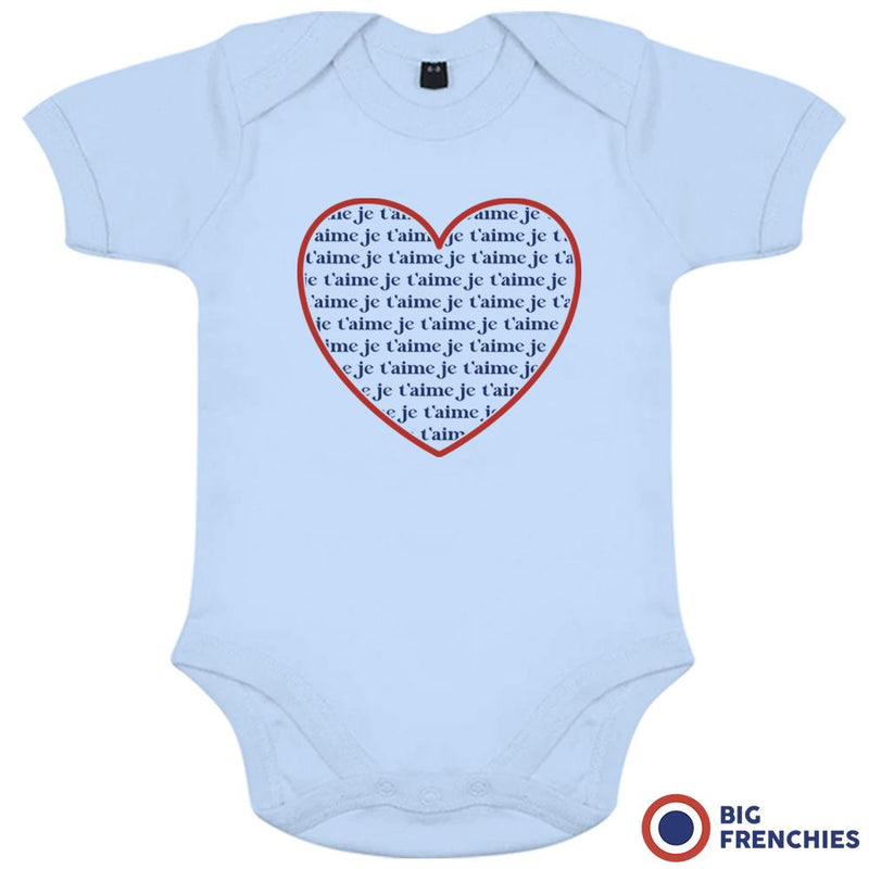 Je T'aime Heart Organic Baby Unisex Onesie