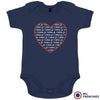 Je T'aime Heart Organic Baby Unisex Onesie