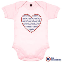 Je T'aime Heart Organic Baby Unisex Onesie