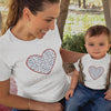 Je T'aime Heart Mom and Child Organic Cotton T-Shirts family Set (Set of 2)