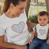 Je T'aime Heart Mom and Child Organic Cotton T-Shirts family Set (Set of 2)