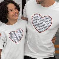 Je T'aime Heart Dad and Child Organic Cotton T-Shirts family Set (Set of 2)