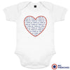 Je T'aime Heart Organic Baby Unisex Onesie