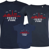 Paris J'taime Matching Family Organic Cotton Tees (Set of 3)