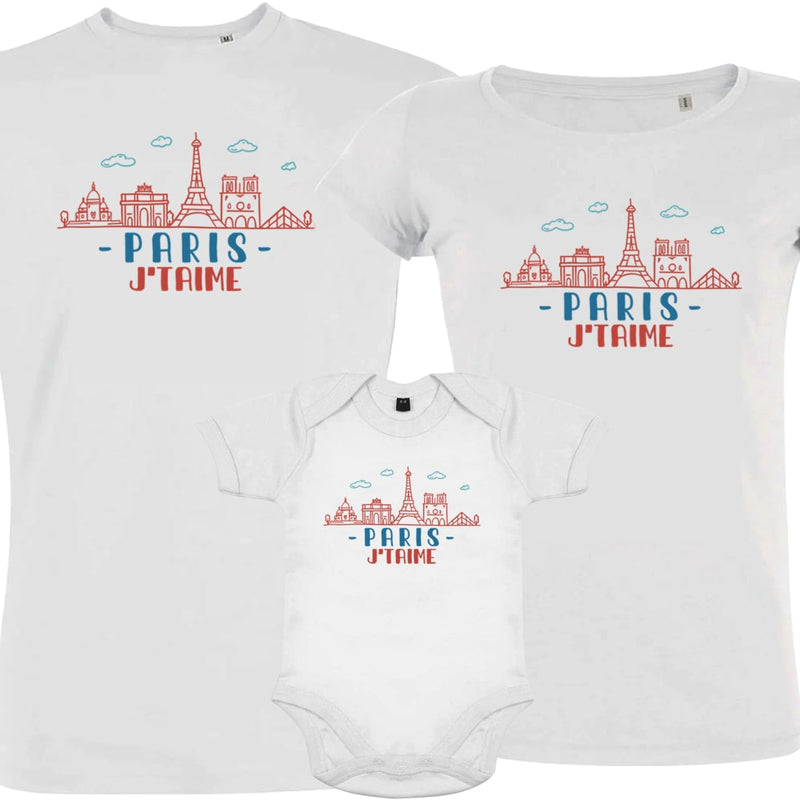 Paris J'taime Matching Family Organic Cotton Tees (Set of 3)