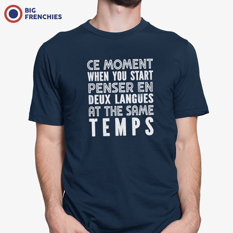 Ce Moment When You Start Penser En Deux Langues At The Same Temps Men's Organic Cotton Tee