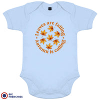 Leaves Are Falling Autumn Is Calling Organic Cotton Baby Onesie