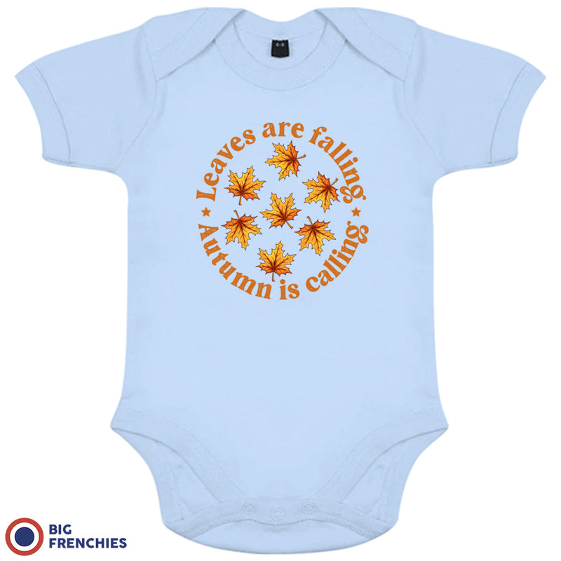 Leaves Are Falling Autumn Is Calling Organic Cotton Baby Onesie