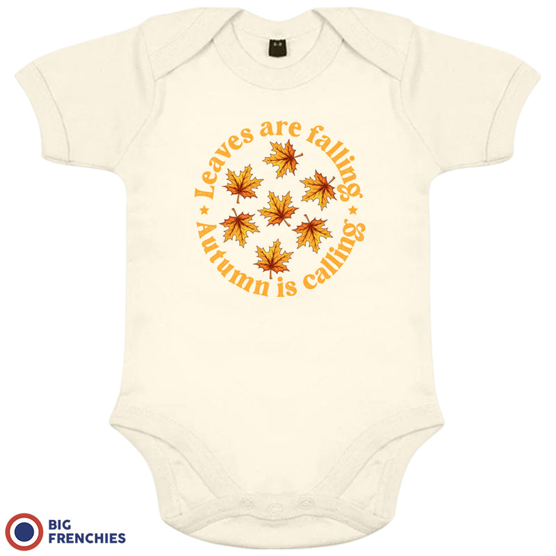 Leaves Are Falling Autumn Is Calling Organic Cotton Baby Onesie