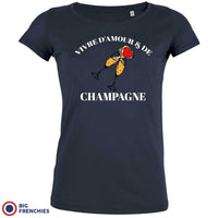 Vivre D'amour & de Champagne Women's Organic Cotton Tee