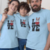 Love with Hearts Matching Organic Cotton T-Shirts Family Set (Set of 3)