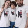 Love with Hearts Matching Organic Cotton T-Shirts Family Set (Set of 3)