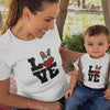 Love French Bulldog Mom and Child Organic Cotton T-Shirts family Set (Set of 2)