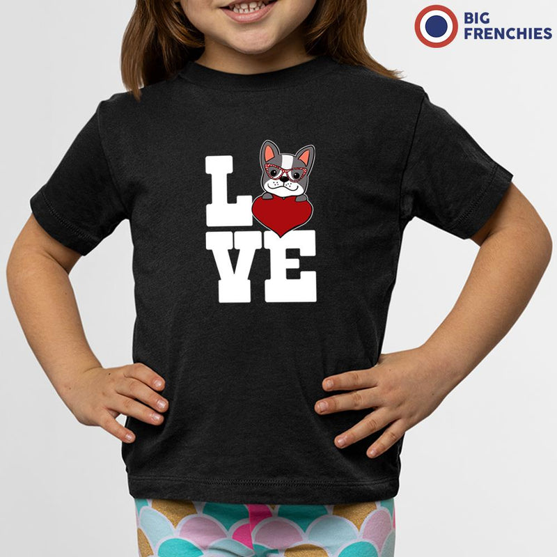 Love French Bulldog Youth & Toddler Organic Cotton Tee