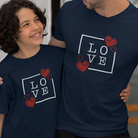 Love with Hearts Dad and Child Organic Cotton T-Shirts family Set (Set of 2)