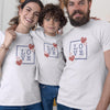 Love with Hearts Matching Organic Cotton T-Shirts Family Set (Set of 3)