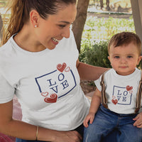 Love with Hearts Mom and Child Organic Cotton T-Shirts family Set (Set of 2)