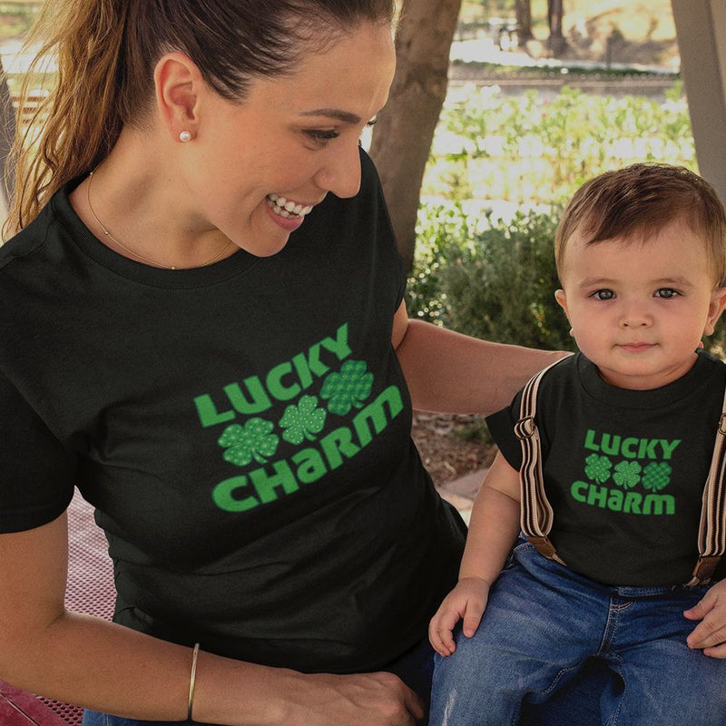 Lucky Charm Mom and Child Organic Cotton T-Shirts family Set (Set of 2)