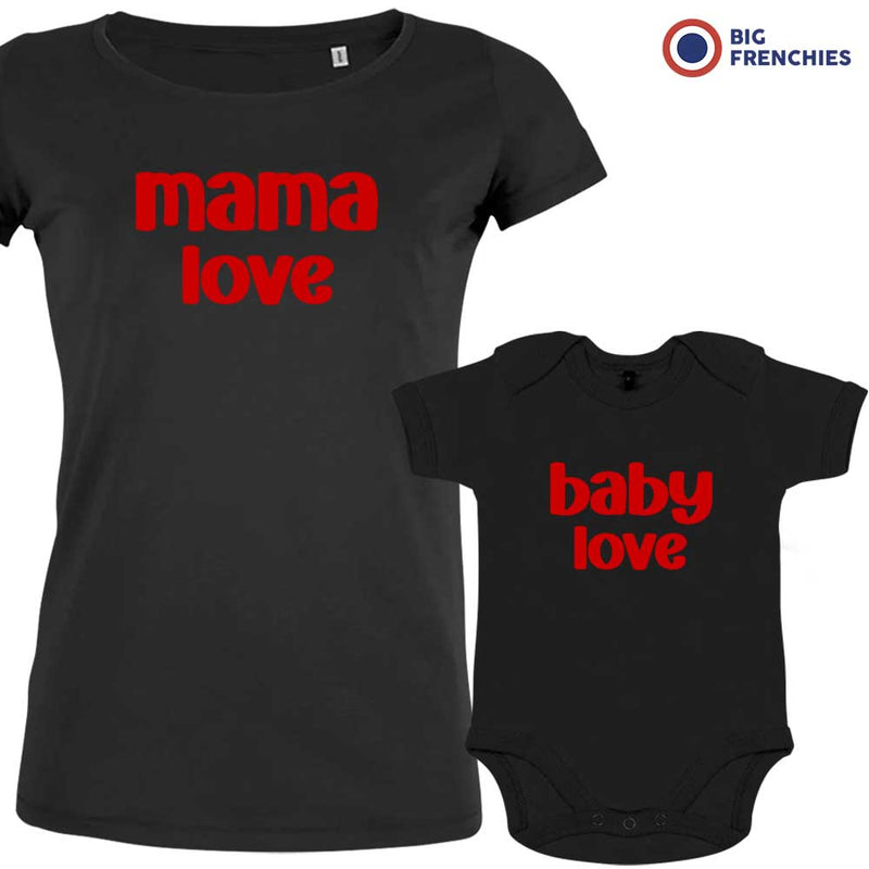 Mama Love Baby Love Mom and Child Organic Cotton family Set (Set of 2)