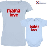 Mama Love Baby Love Mom and Child Organic Cotton family Set (Set of 2)