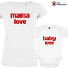 Mama Love Baby Love Mom and Child Organic Cotton family Set (Set of 2)