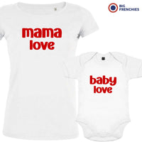 Mama Love Baby Love Mom and Child Organic Cotton family Set (Set of 2)