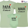 Papa Maman Bébé D'amour Matching Organic Cotton Family Set (Set of 3)