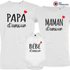 Papa Maman Bébé D'amour Matching Organic Cotton Family Set (Set of 3)