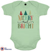 Merry And Bright Christmas Organic Cotton Baby Onesie