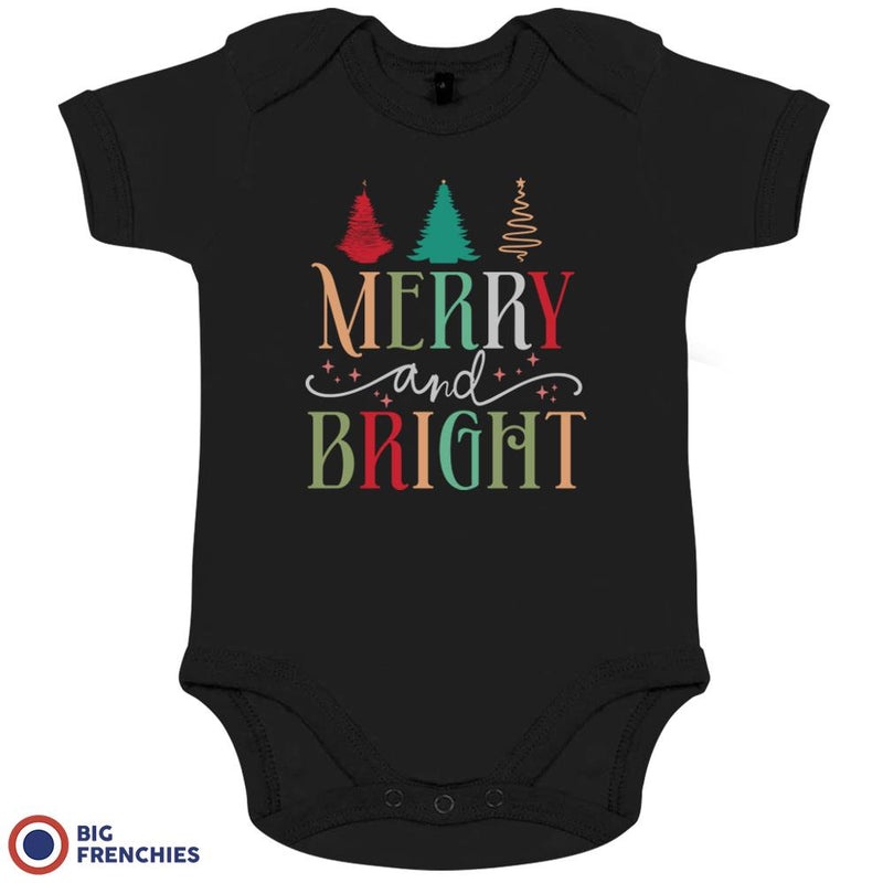 Merry And Bright Christmas Organic Cotton Baby Onesie