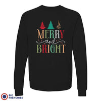 Merry And Bright Christmas Unisex Organic Cotton Sweatshirt