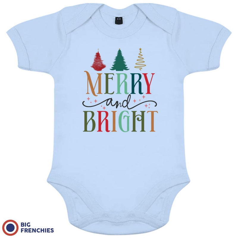 Merry And Bright Christmas Organic Cotton Baby Onesie