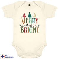 Merry And Bright Christmas Organic Cotton Baby Onesie